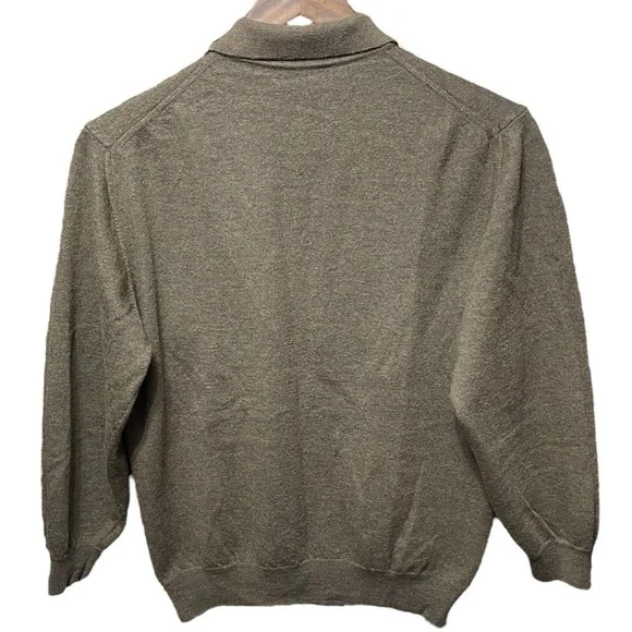 Vintage 90s pronto Uomo made in Italy collared formal preppy brown polo sweater - Picture 4 of 4